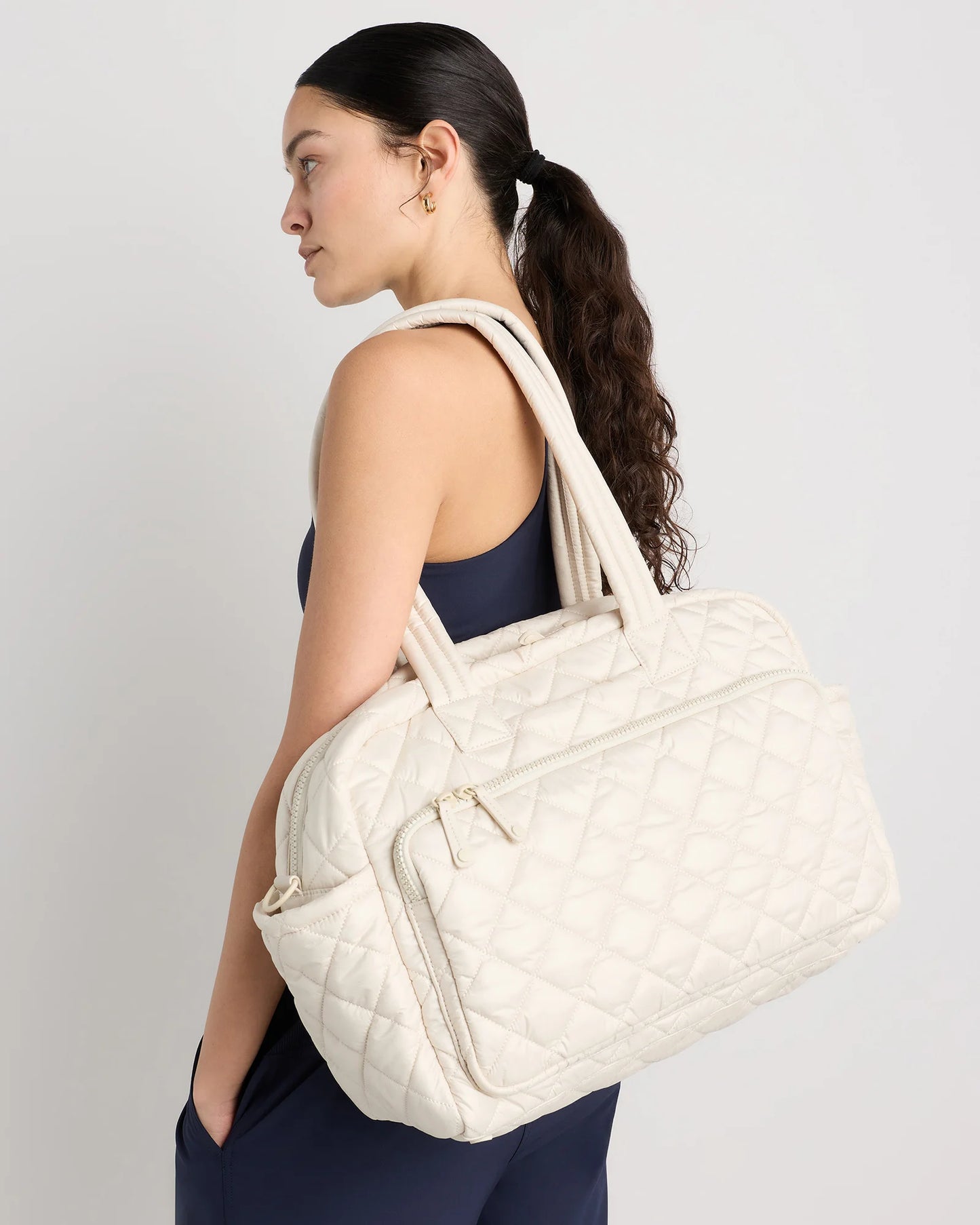 Transit Quilted Duffle Bag - One Size / Taupe Brown