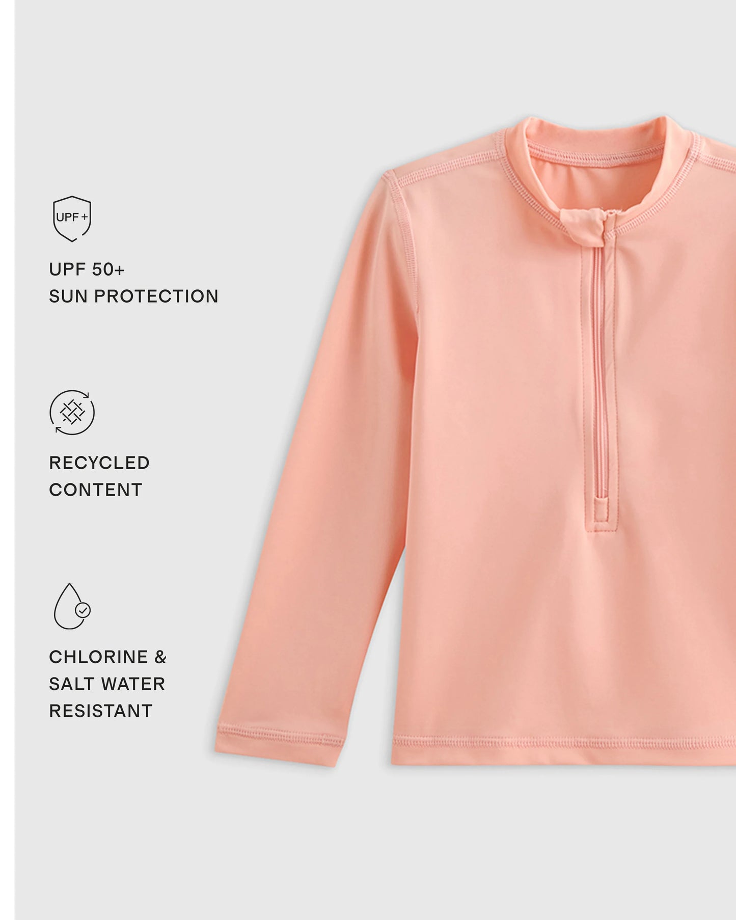 Long Sleeve Zip-Up Rash Guard - 2T / Yellow