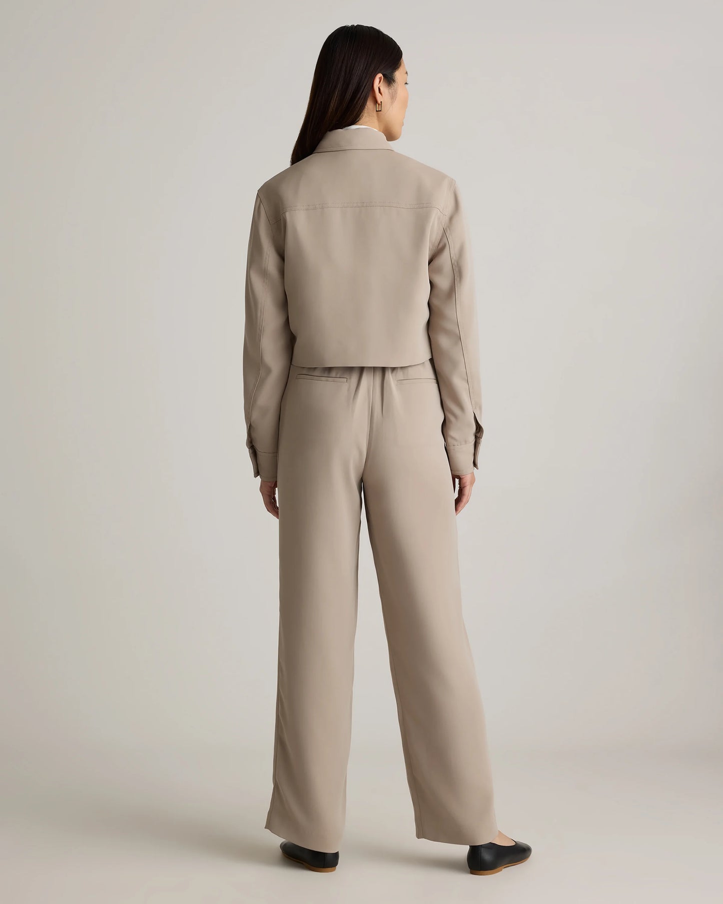 Stretch Crepe Cropped Jacket - XS / Morel
