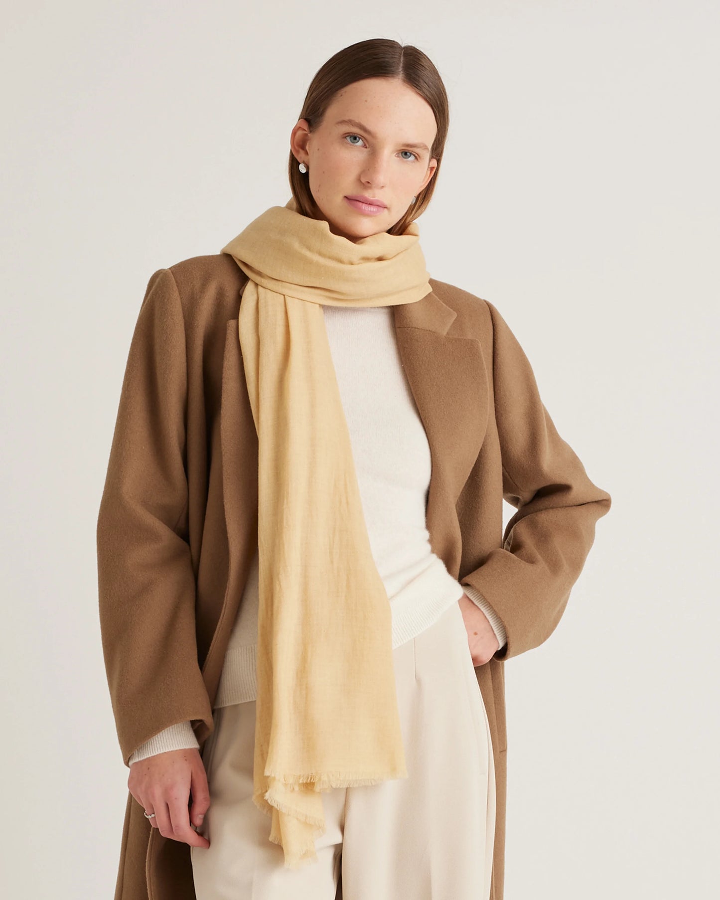 100% Pashmina Wool Scarf - One Size / Black
