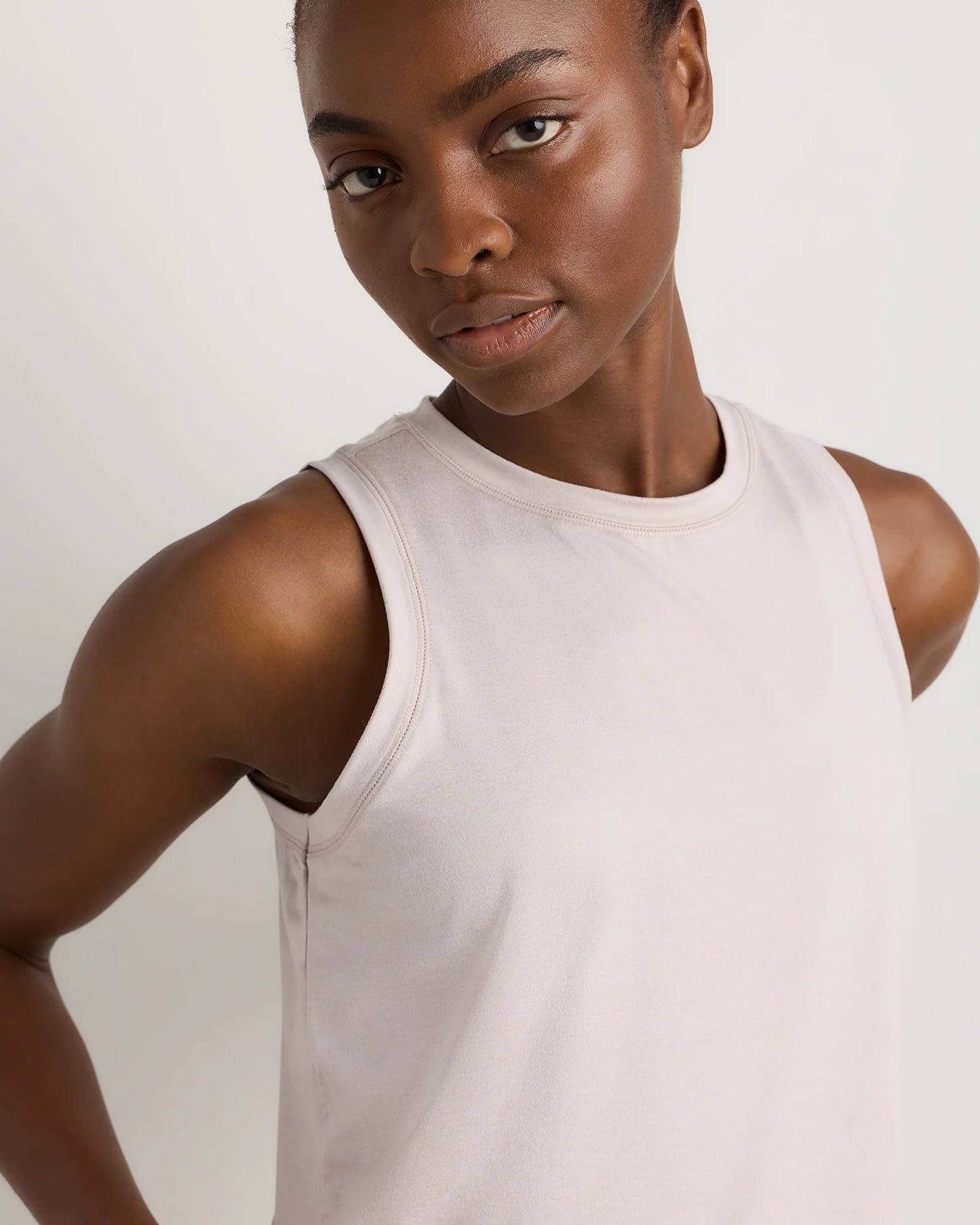 Flowknit Breeze High-Neck Tank - XS / Heather Deep Navy