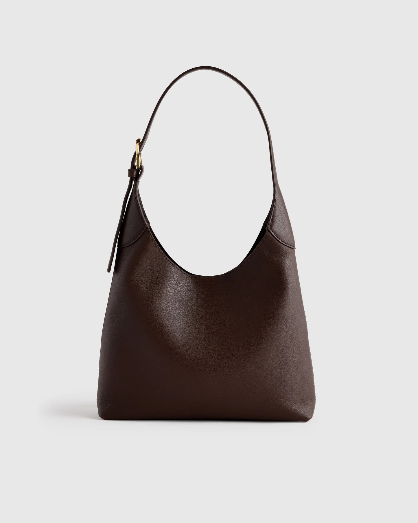 Full-Grain Leather Small Shoulder Bag - One Size / Black