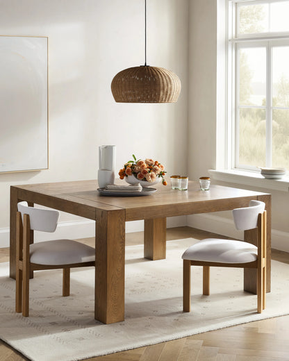 Reclaimed Oak Parsons Square Dining Table - One Size / Cafe Brown