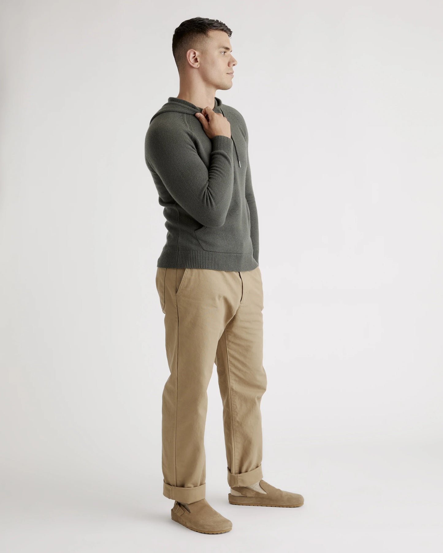 Mongolian Cashmere Pullover Hoodie - XS / Sea Spray Green
