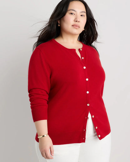 Mongolian Cashmere Cardigan Sweater - 1X / Ivory