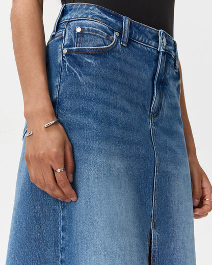 Stretch Denim 5-Pocket Midi Skirt - 24 / Obsidian Blue