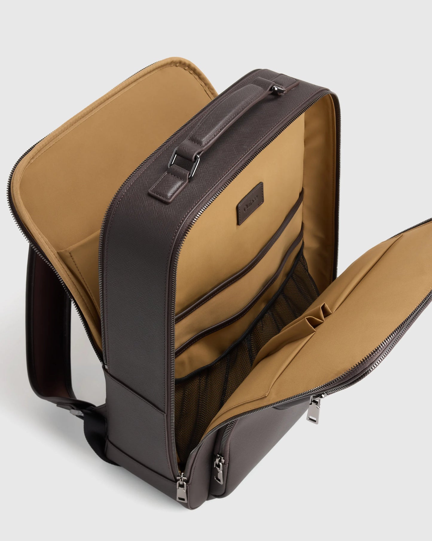 Italian Saffiano Laptop Backpack - One Size / Hickory