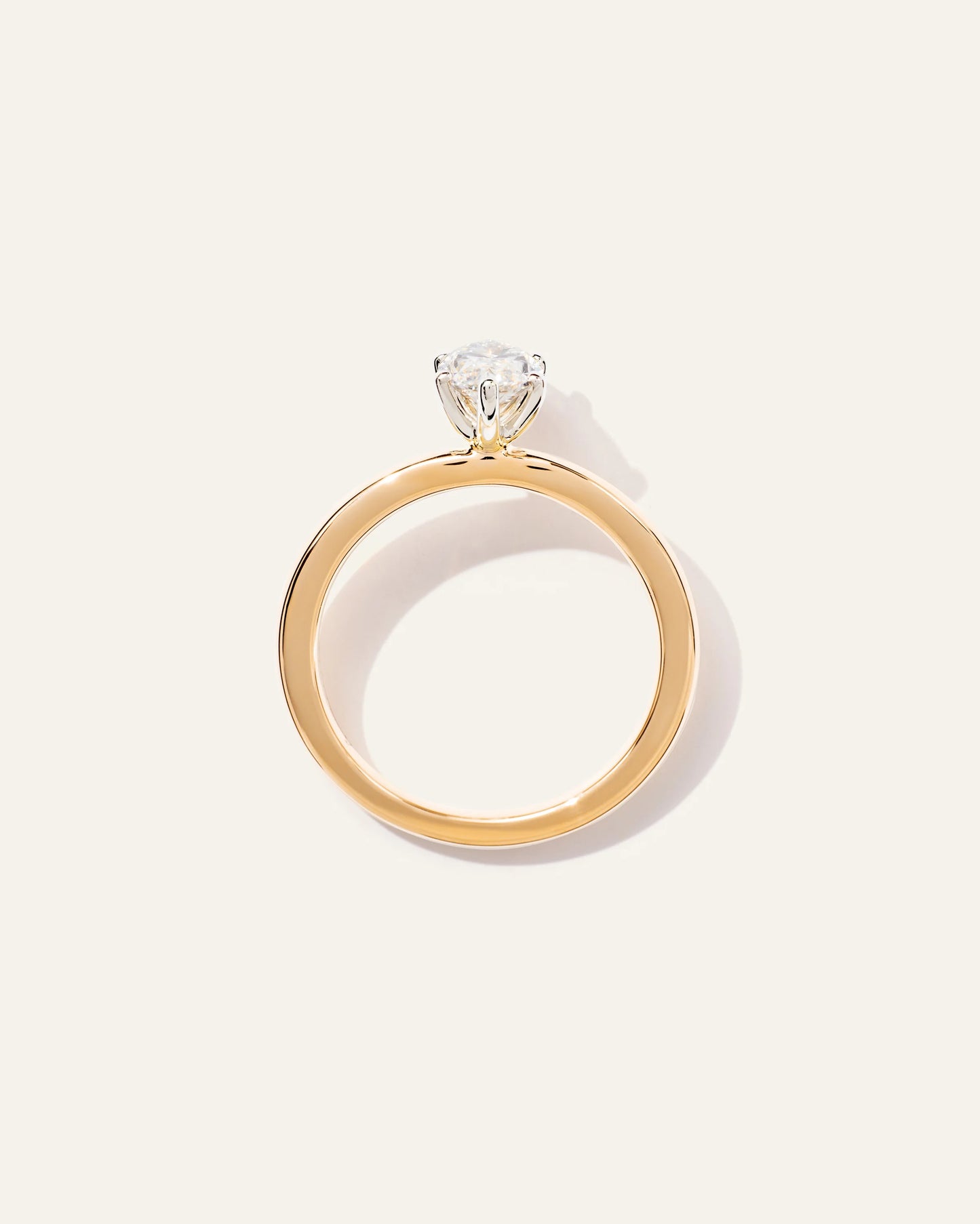 Lab Grown Diamond Marquise Comfort Fit Engagement Ring - 1ct - 4 / Yellow Gold