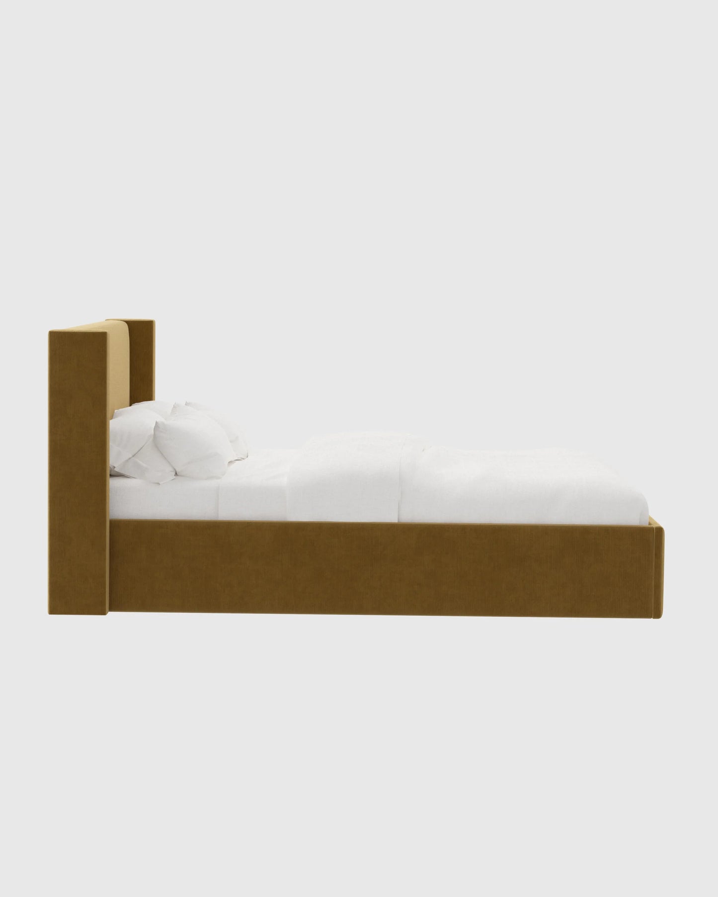 Wingback Bed in Performance Velvet - Full / Butterscotch