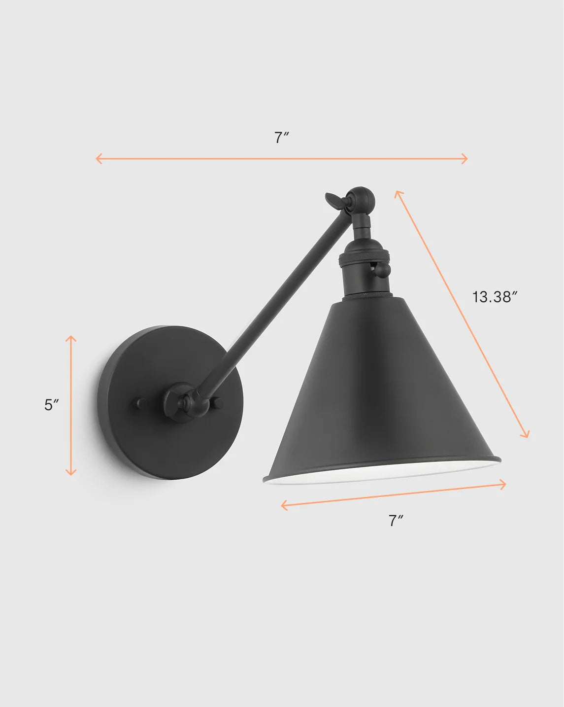Articulating Single Arm Steel Wall Sconce - One Size / Silver