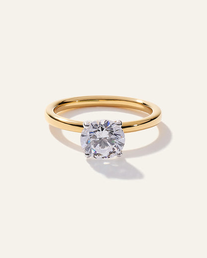 Lab Grown Diamond Round Comfort Fit Engagement Ring - 1.50ct - 4 / Yellow Gold