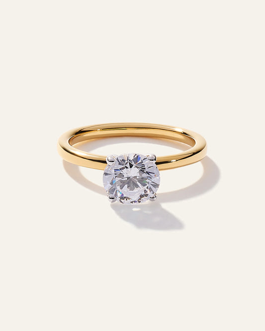Lab Grown Diamond Round Comfort Fit Engagement Ring - 1.50ct - 4 / Yellow Gold