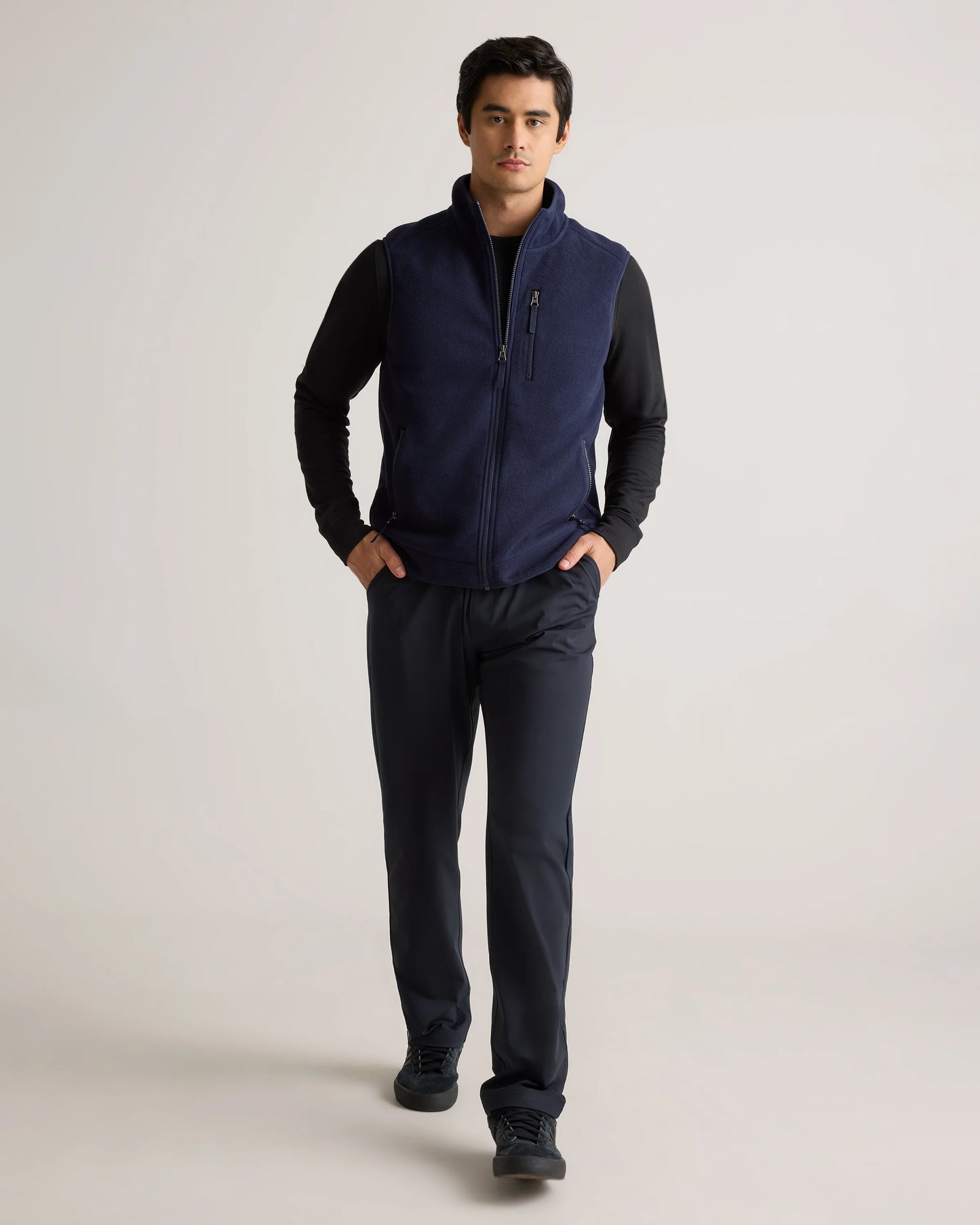 Polar Fleece Full-Zip Vest - S / Gravel