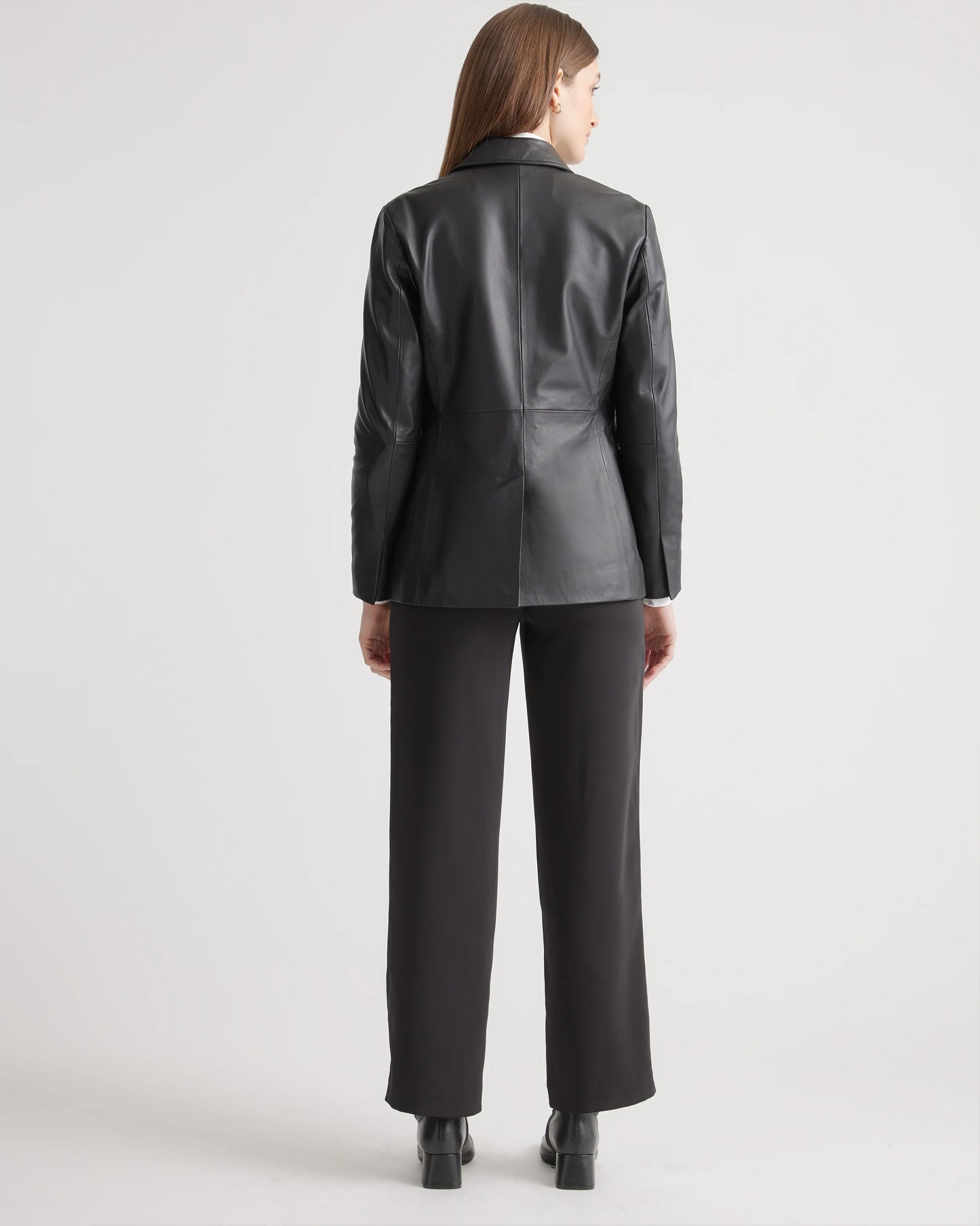 100% Leather Blazer - XS / Rich Brown