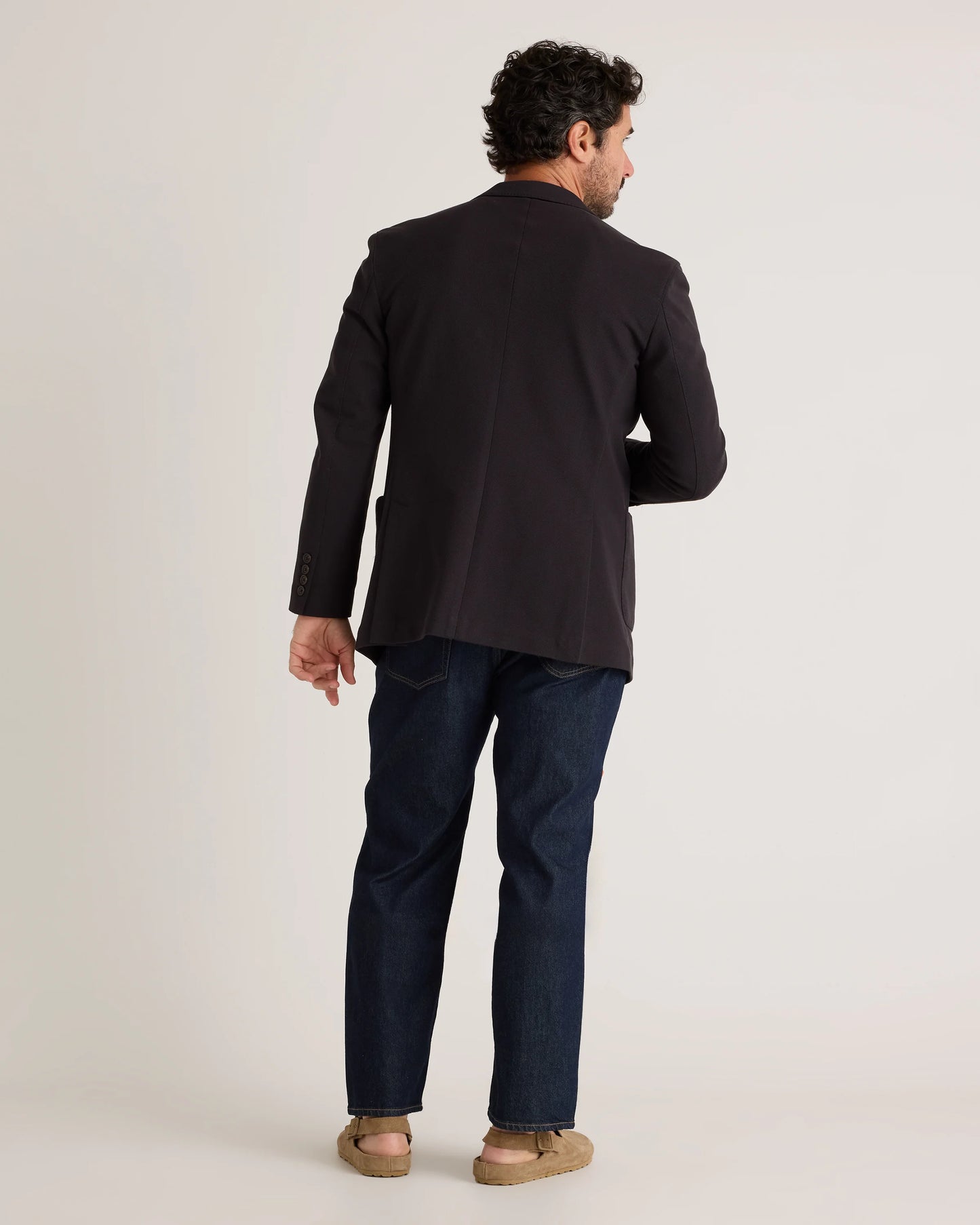 Cotton Pique Knit Blazer - XS / Heather Charcoal