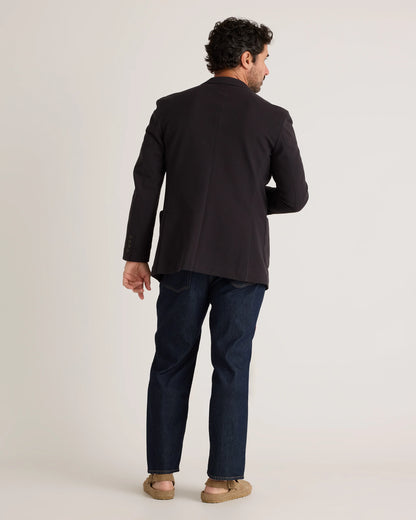 Cotton Pique Knit Blazer - XS / Heather Charcoal