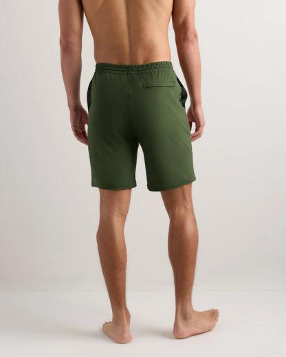 Italian Swim Trunks - 9" - S / Navy Palms