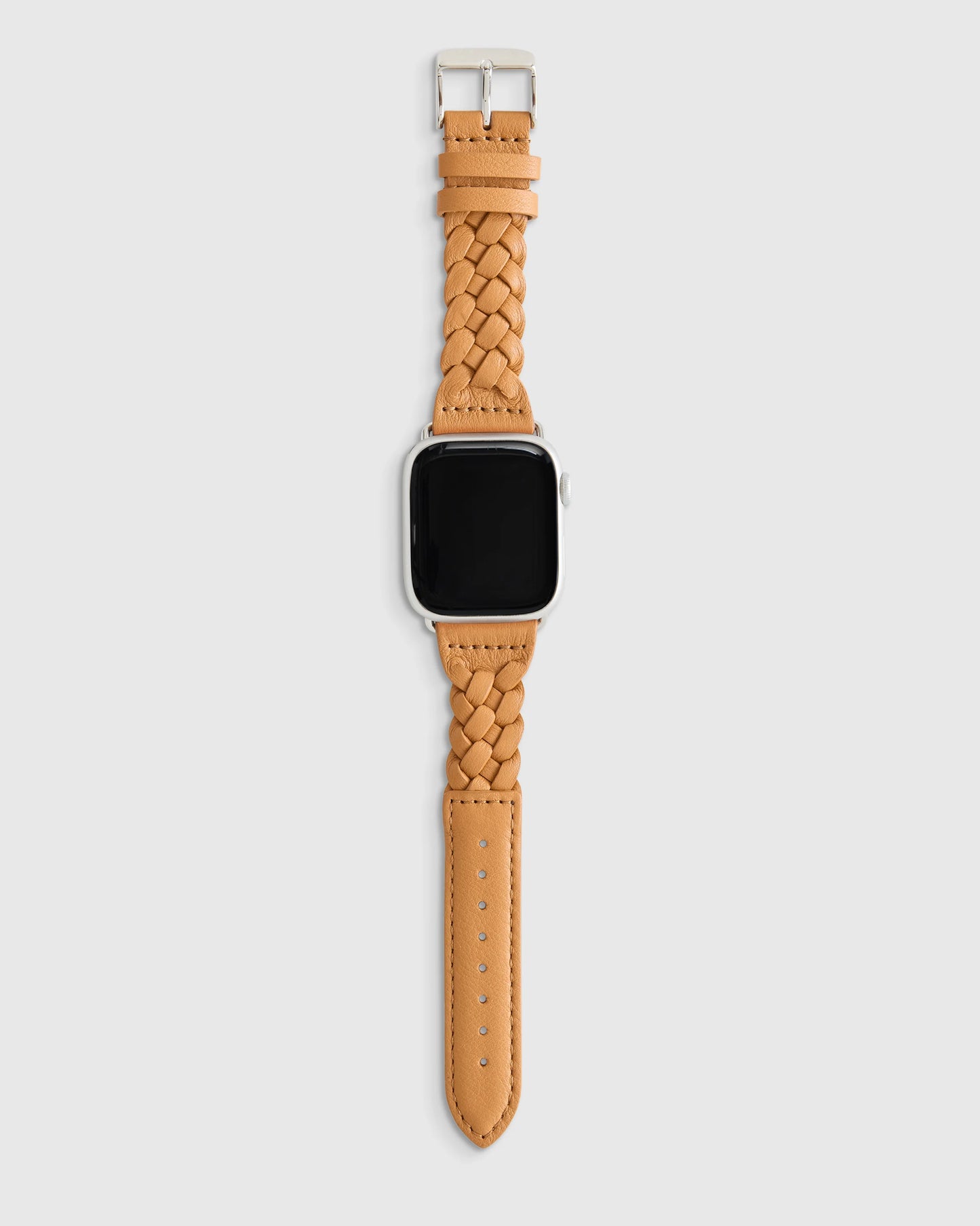 Braided Leather Smartwatch Band - 38mm - 42mm / Dark Brown