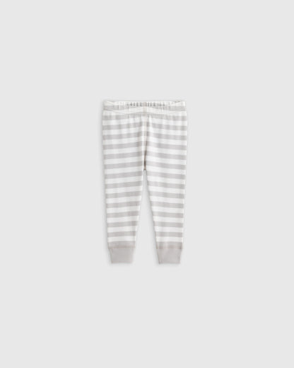 100% Organic Cotton Long Sleeve and Pant Pajama Set - 12-18M / Navy Stripe