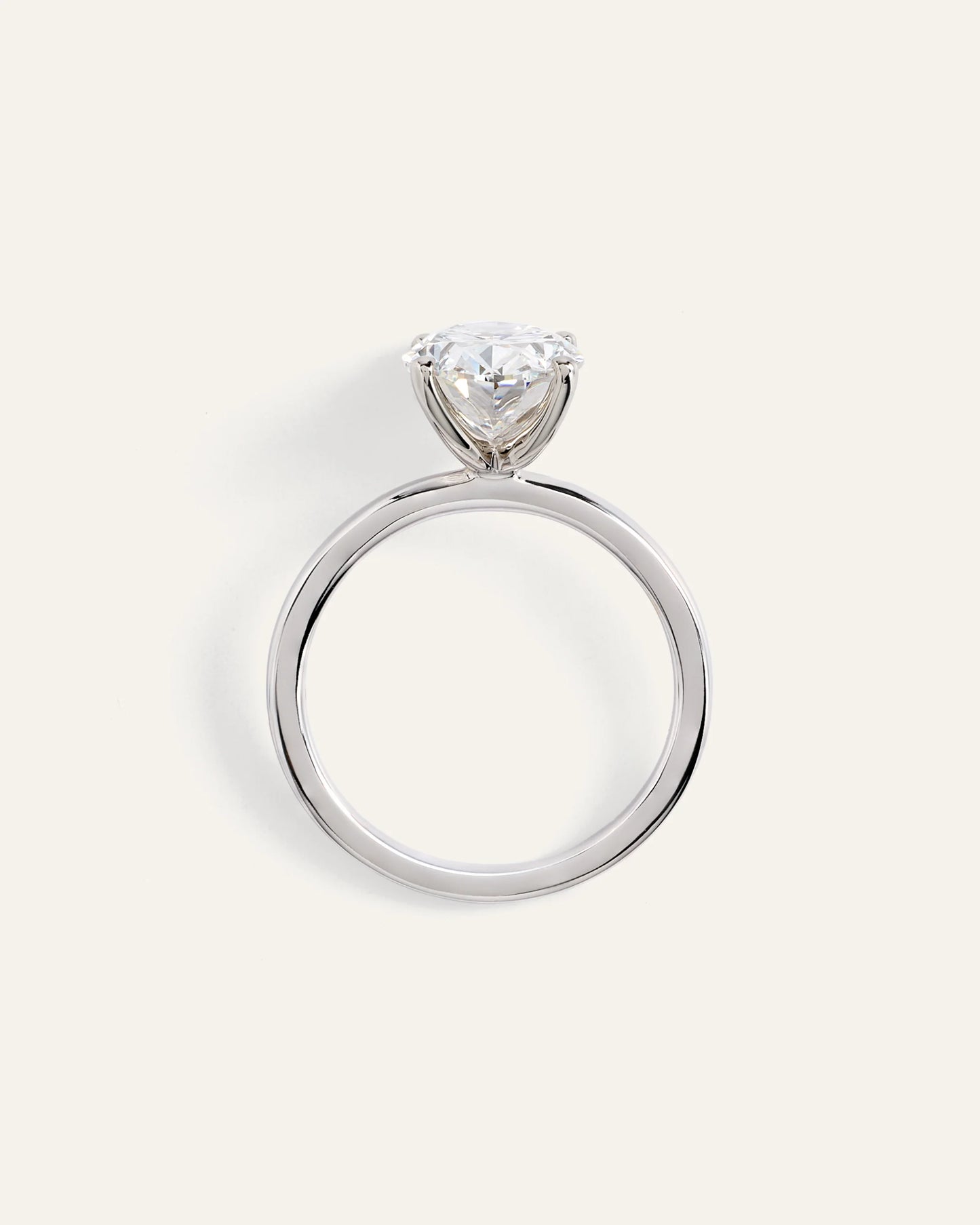 Lab Grown Diamond Oval Comfort Fit Engagement Ring - 3ct - 4 / Yellow Gold