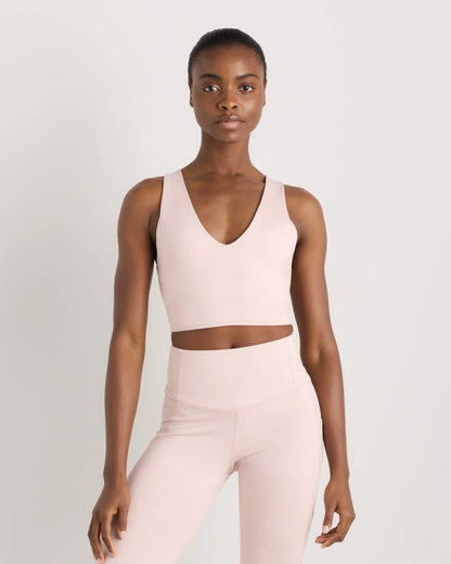 Ultra-Soft V-Neck Cropped Tank - XS / Heather Navy