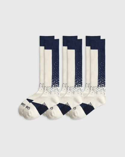 Alpaca Lightweight Ski Socks (3-Pack) - S / White/Navy