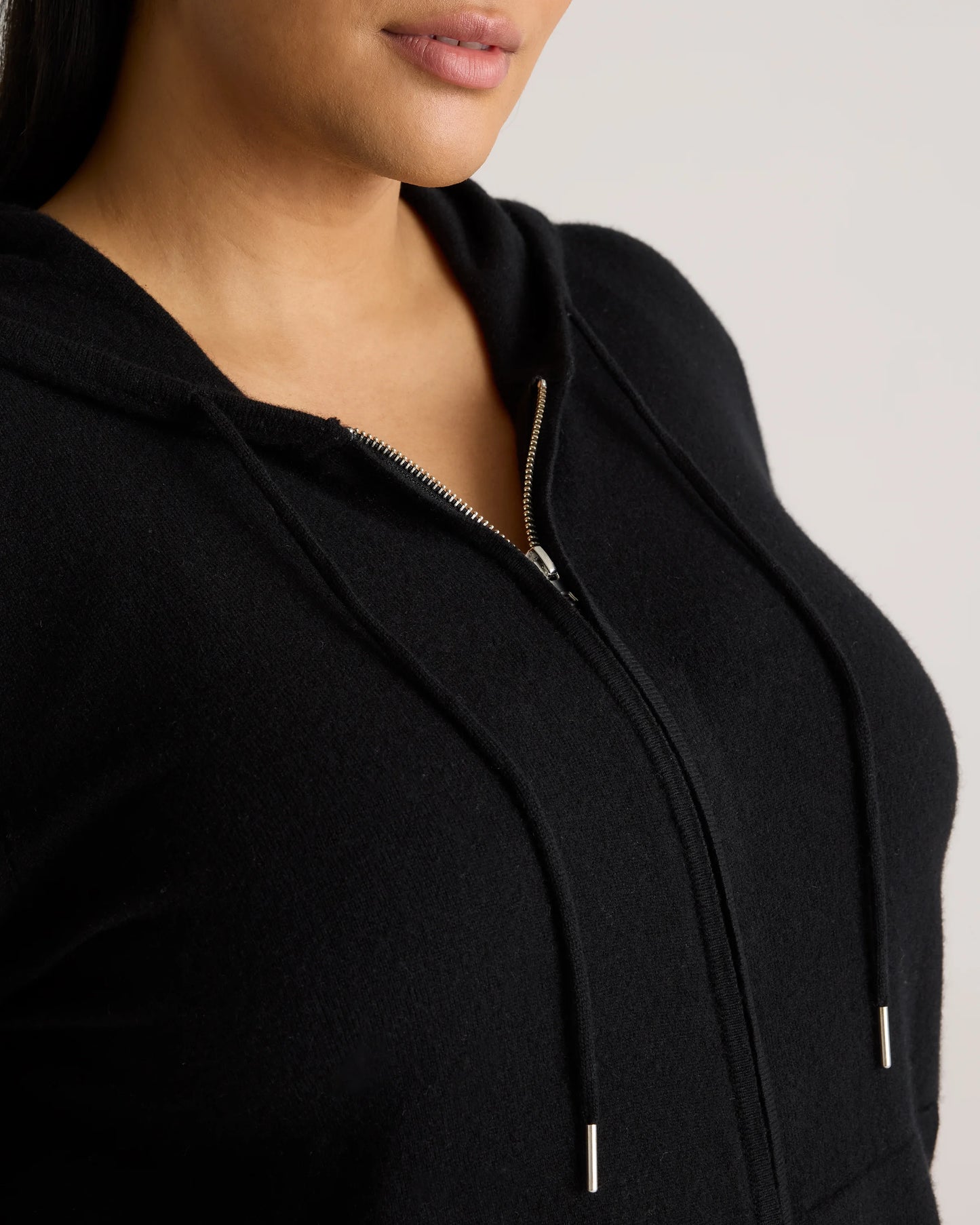 Mongolian Cashmere Full-Zip Hoodie - 1X / True Navy