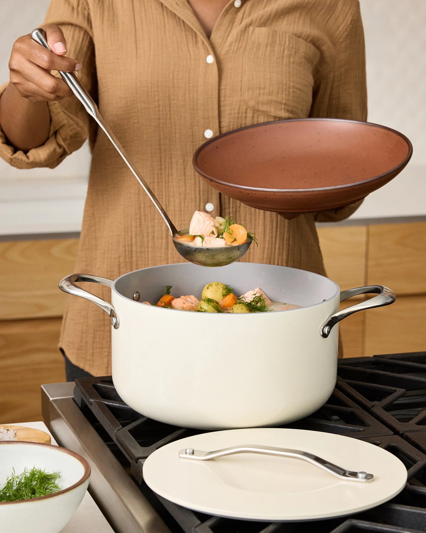 Ceramic Nonstick Soup Pot: 6QT - One Size / Navy