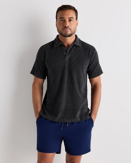100% Organic Cotton Terry Towel Polo - S / Charcoal