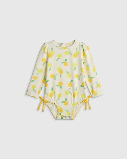 Long Sleeve Tie One-Piece Swimsuit - 2T / Soft Ditsy Floral
