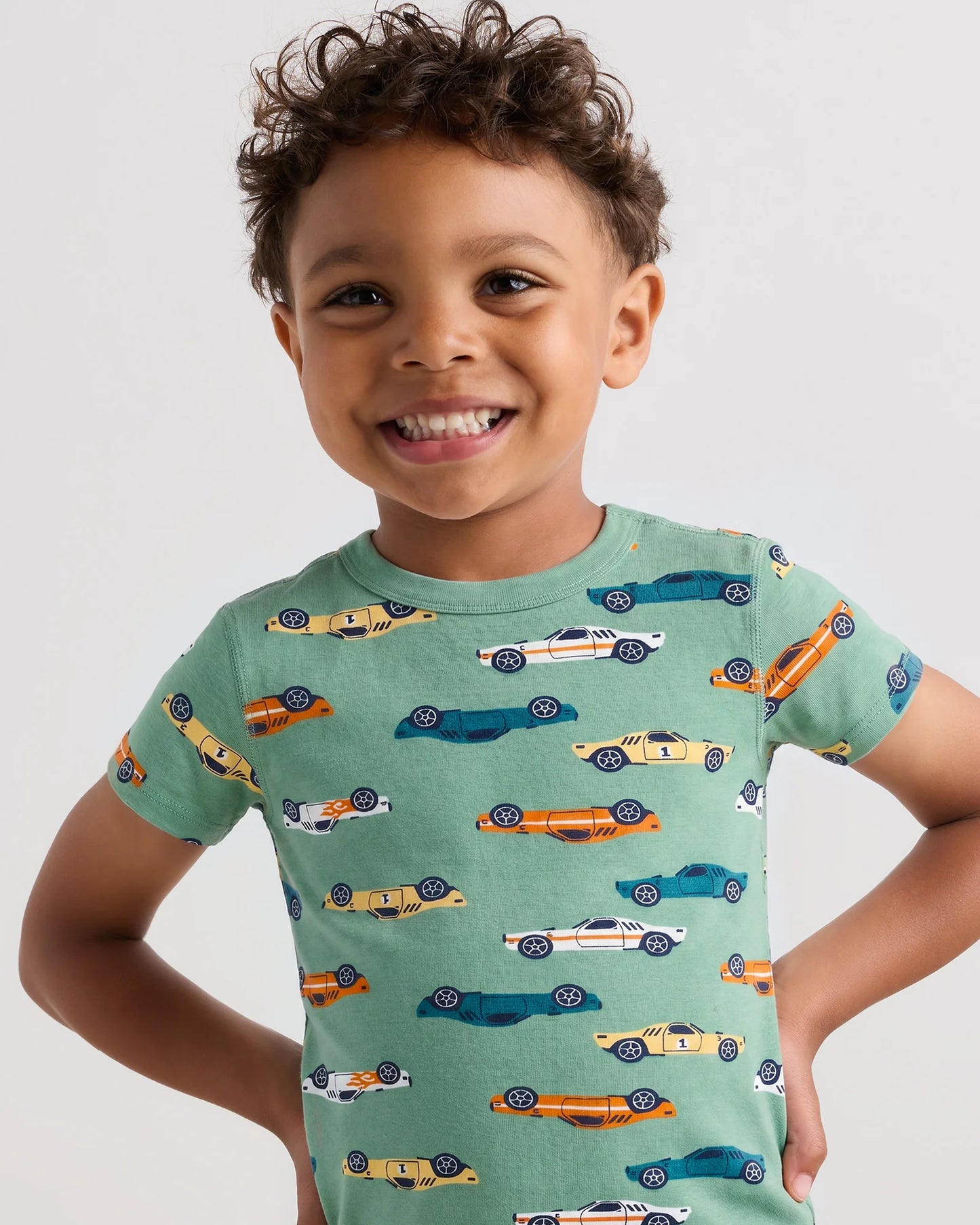 100% Organic Cotton Short Sleeve and Shorts Pajama Set - 2T / Navy Stripe