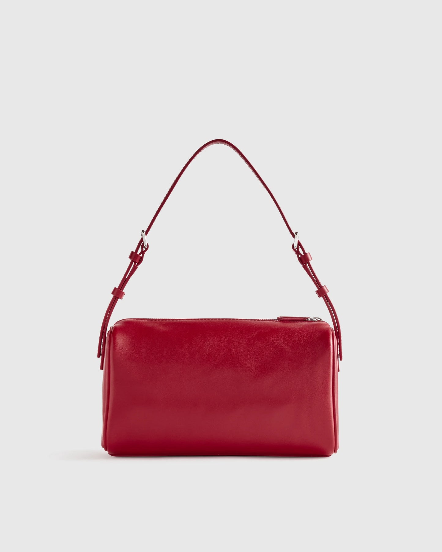 Italian Leather Mini Barrel Shoulder Bag - One Size / Dark Brown