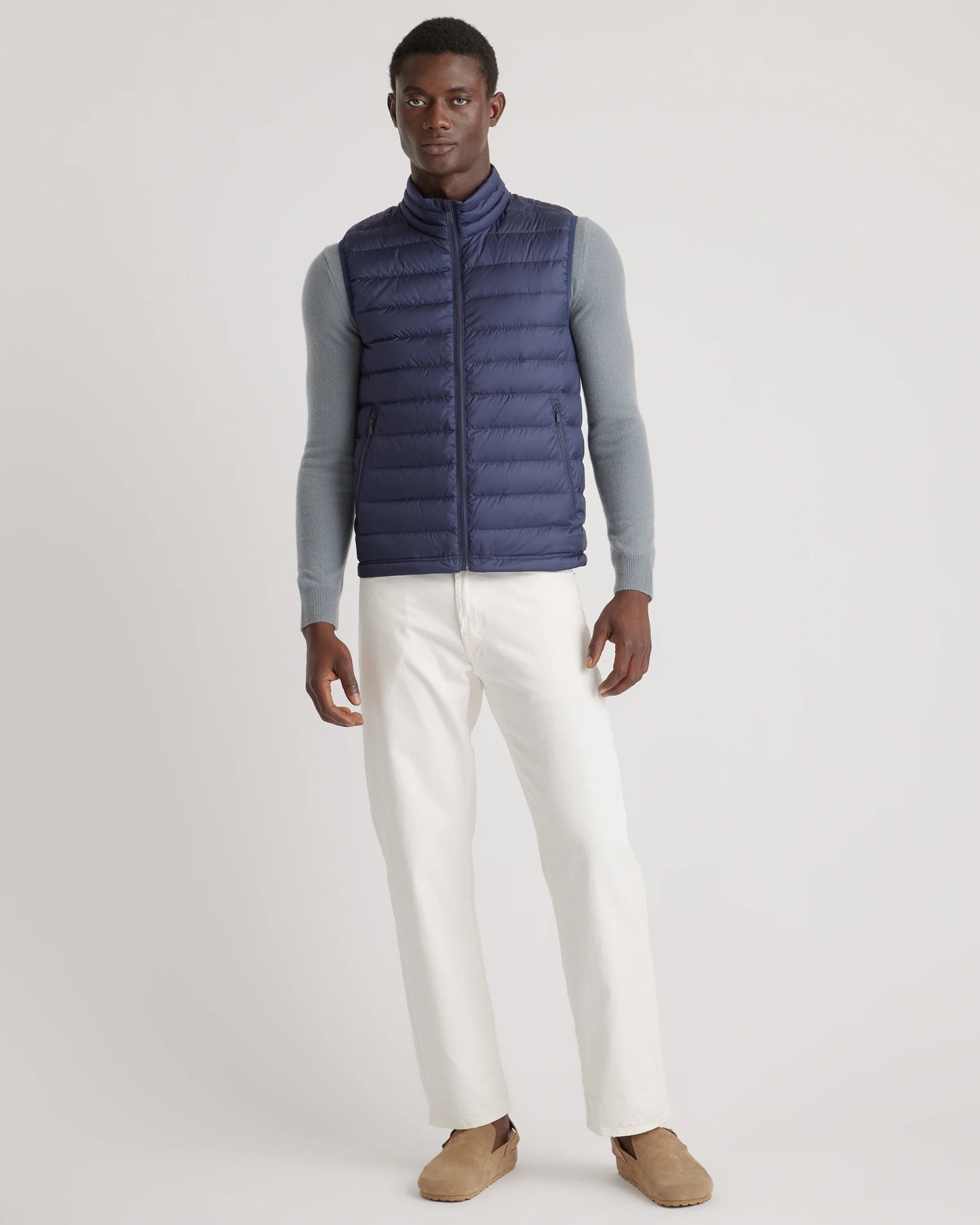 Lightweight Down Packable Puffer Vest - S / Overcast Grey