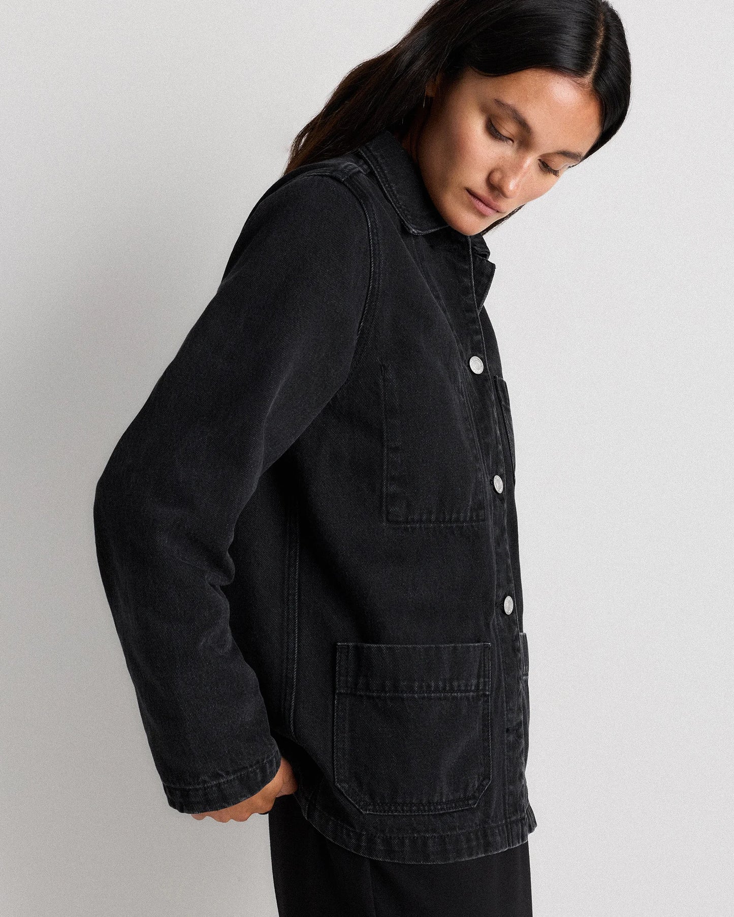 100% Organic Cotton Denim Chore Jacket - XS / Indigo Blue