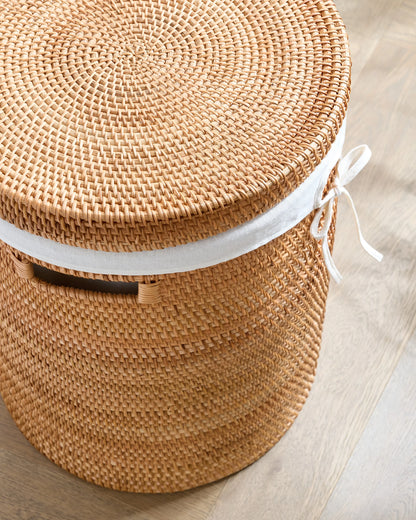 Handwoven Rattan Hamper - One Size / Natural