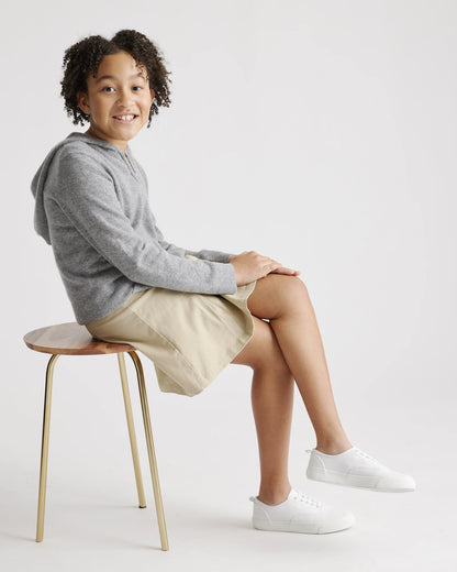 Washable Cashmere Full Zip Hoodie - 6 / Heather Grey