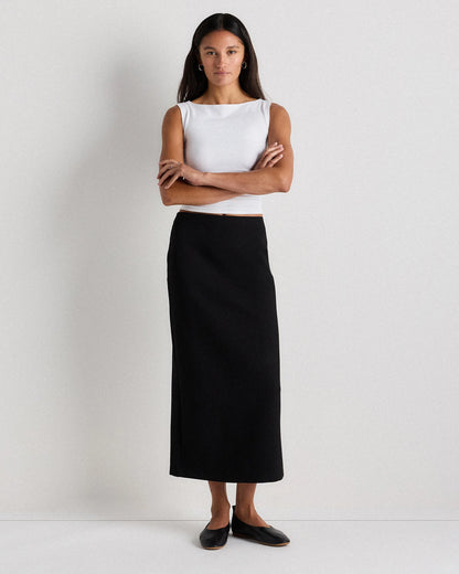 Ultra-Stretch Ponte Maxi Pencil Skirt - XS / Navy
