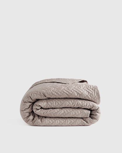 Organic Cotton Basketweave Quilt - Twin / White