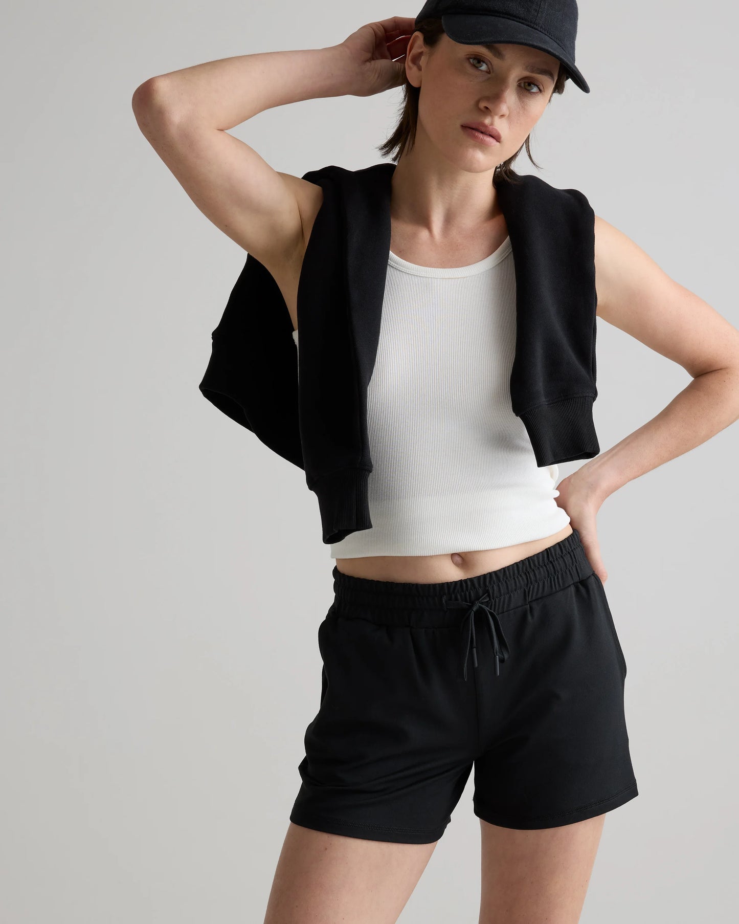 Flowknit Mid-Rise Shorts - XS / Heather Deep Navy