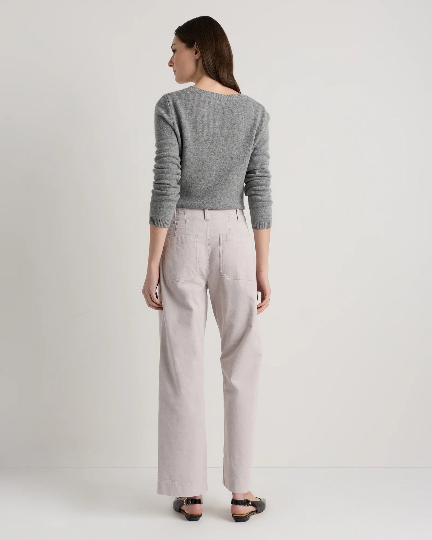 Organic Stretch Corduroy Cropped Wide Leg Pants - 0 / Black