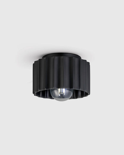 Scalloped Ceramic Flush Mount / Sconce - 8" / Natural