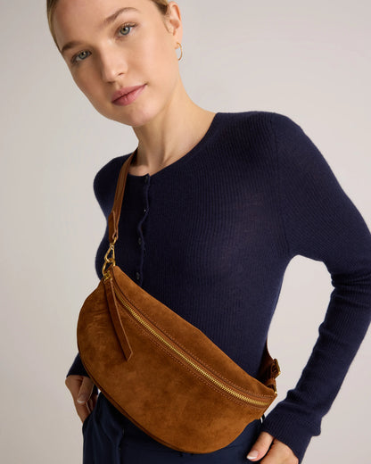 Quinn Suede Sling Bag - One Size / Whiskey