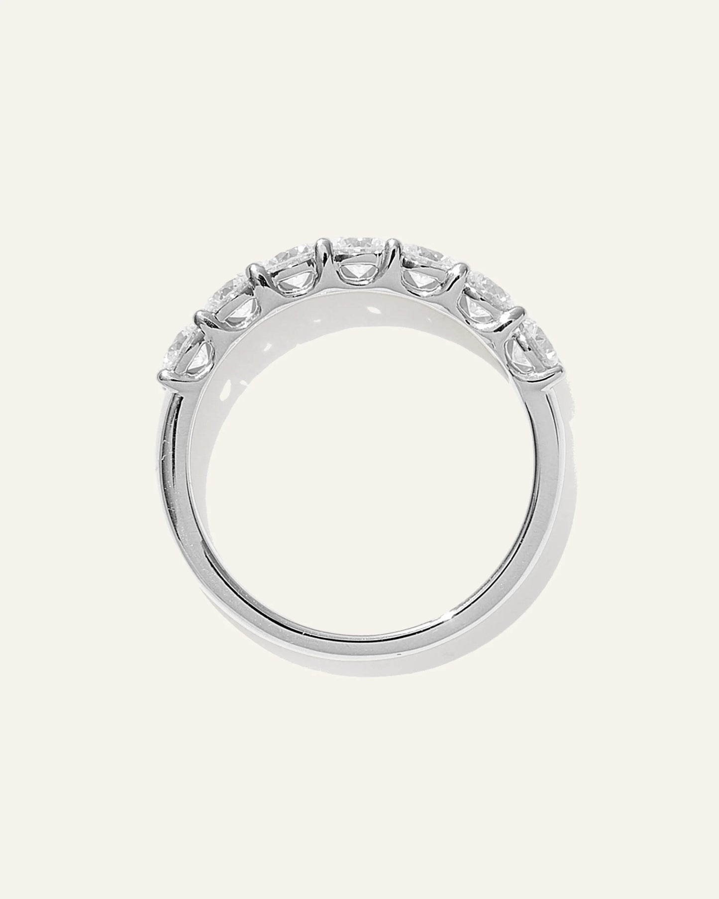 Lab Grown Diamond Round Seven Stone Band - 4 / Yellow Gold