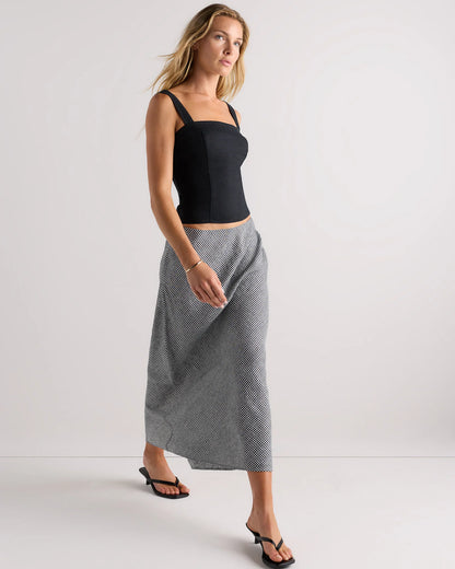 100% European Linen Midi Slip Skirt - XS / Bayberry Olive