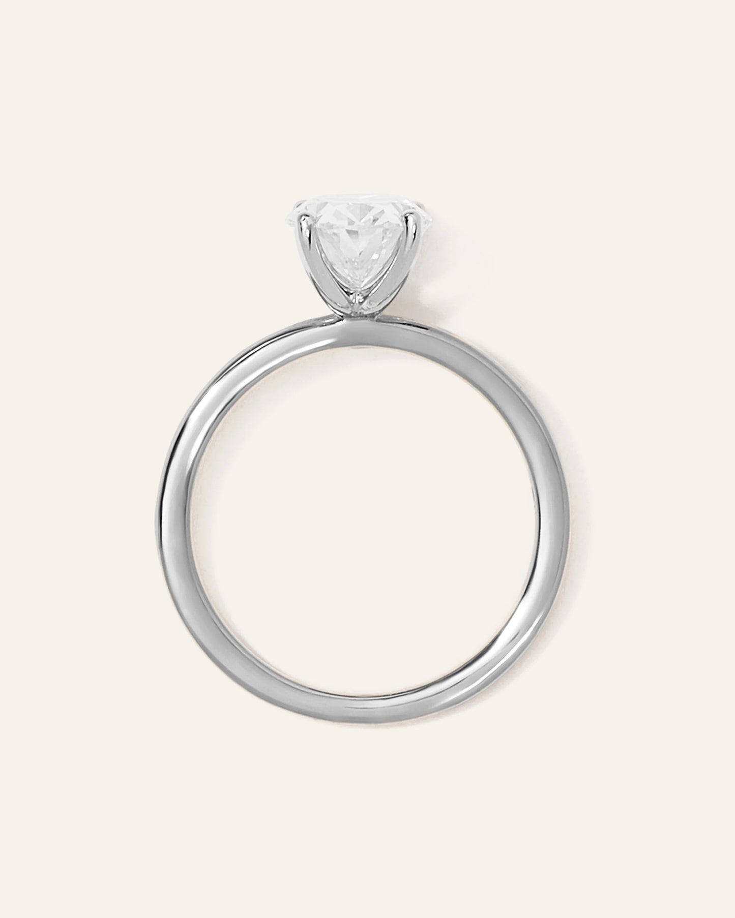 Lab Grown Diamond Oval Petite Classic Engagement Ring - 2ct - 4 / Yellow Gold