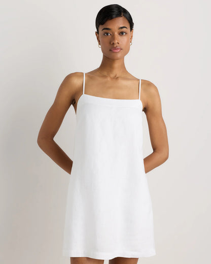 100% European Linen Mini Skort Dress - XS / Moonstone Blue