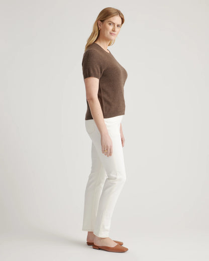 Mongolian Cashmere Tee - XS / Pale Custard Yellow