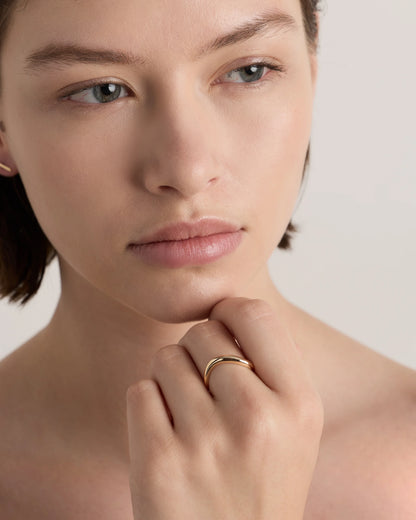 14K Gold Wave Ring - 5 / Yellow Gold