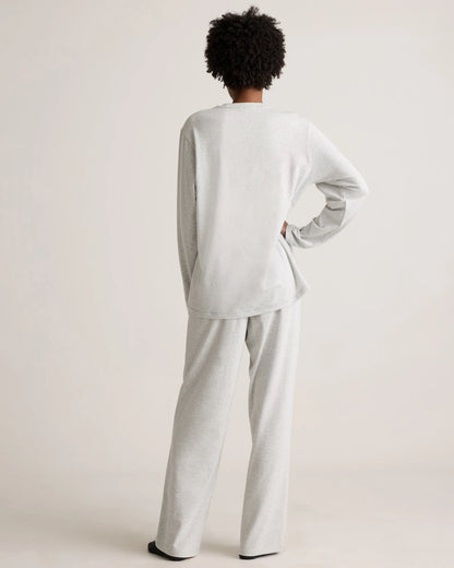 Dream Lounge Oversized Long Sleeve Pajama Set - XS / Light Heather Grey
