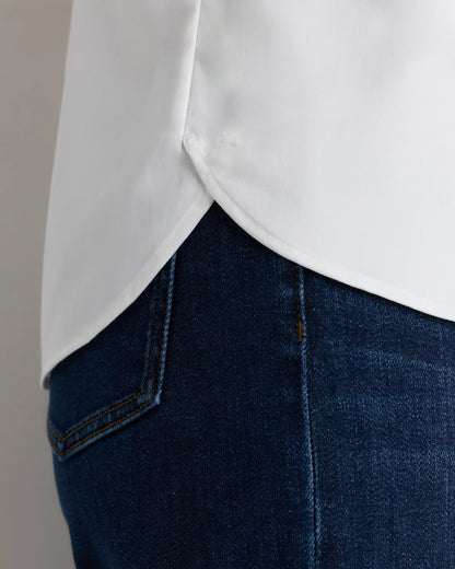 Organic Stretch Cotton Tailored Sleeveless Shirt - XS / Classic White